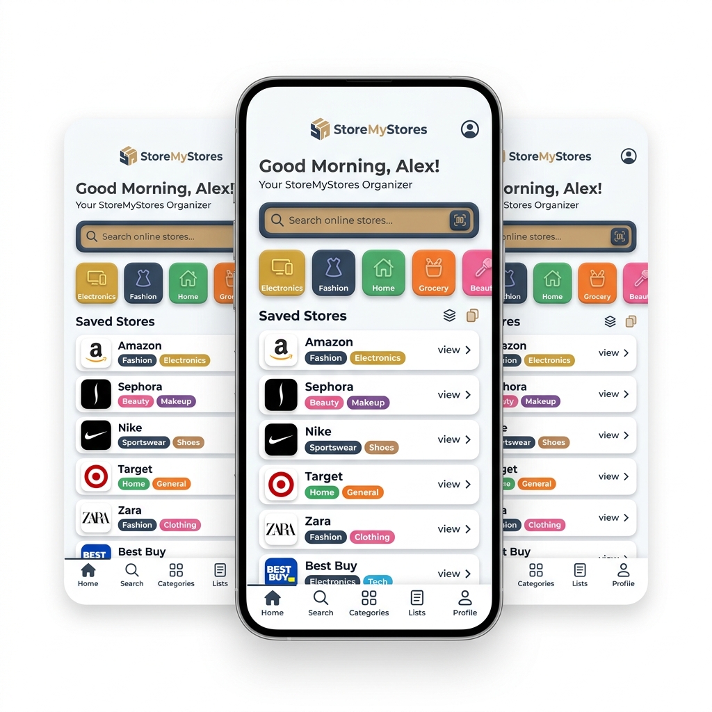 StoreMyStores Mobile App Mockup